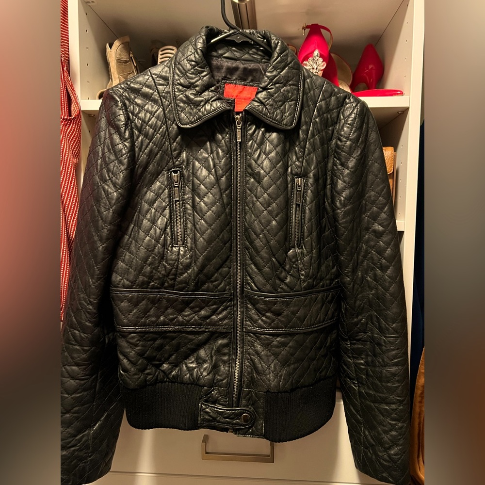Real Leather Quilted Jacket